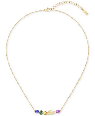 Lacoste - Gold-Tone Deva Multicolor Stone Pendant Necklace