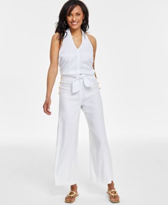 I.N.C. International Concepts - Women's Button-Trim Wide-Leg Pants