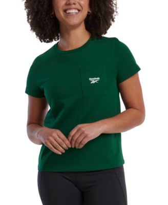 Reebok - Women's Active Small-Logo Pocket Cotton T-Shirt