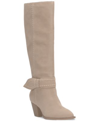 Lucky Brand - Women's Risvin Bow Whipstich Tall Knee High Heel Boots