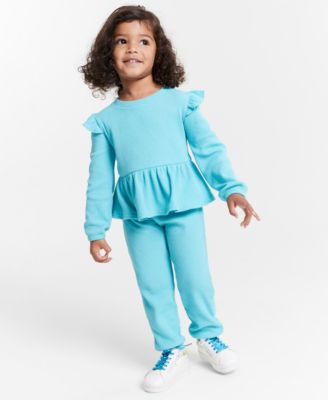 Epic Threads - Toddler Girls Waffle Peplum Top & Pants, 2 Piece Set