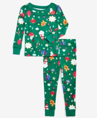 Holiday Lane - Toddler 2-Pc. Cotton Snug-Fit Ornament Toss Pajamas Set