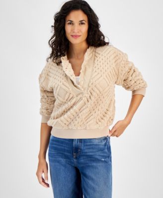 Tommy Hilfiger - Women's Textured Snap-Front Pullover Sweatshirt