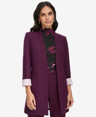Calvin Klein - Women's Roll Sleeve Open Front Blazer
