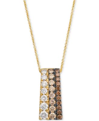 Le Vian - Chocolate Ombr&eacute; Diamond Triple Row Graduated Adjustable 20" Pendant Necklace (1-1/4 ct. t.w.) in 14k Gold