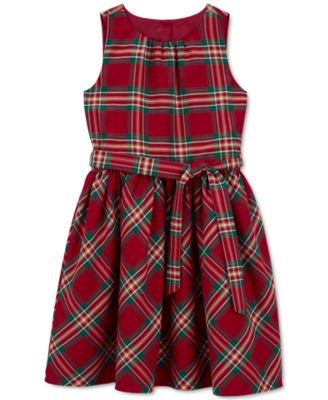Carter's - Little & Big Girls Plaid Sateen Sleeveless Dress