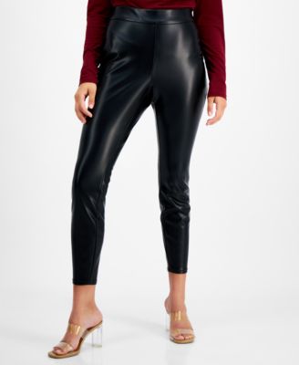 Bar III - Women's Soft Faux-Leather Leggings