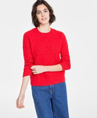 On 34th - Women's Cozy Cable-Knit Crewneck Sweater