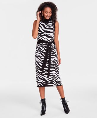 I.N.C. International Concepts - Women's Zebra Jacquard Sweater Dress