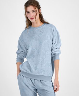 Disney - Juniors' Stitch Embossed Velour Sweatshirt