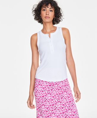On 34th - Women's Ribbed Henley Sleeveless Tank Top
