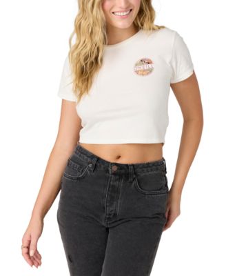 O'Neill - Juniors' Flora Oasis Cotton Cropped Graphic T-Shirt