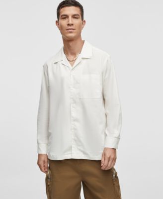 Mode of One - Men's Textured Long Sleeve Button-Front Shirt