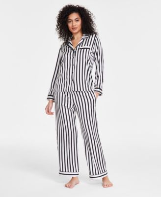 I.N.C. International Concepts - Women's 2-Pc. Piped-Trim Satin Pajamas Set