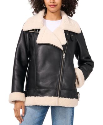 Vince Camuto - Women's Faux-Shearling Aviator Jacket