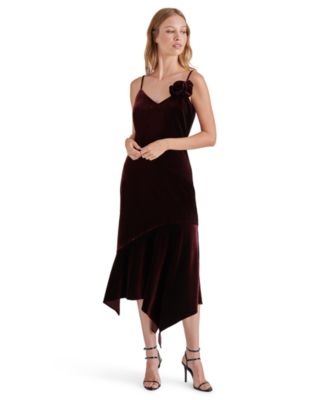 Steve Madden - Women's Lucille Velvet Rosette Midi Dress
