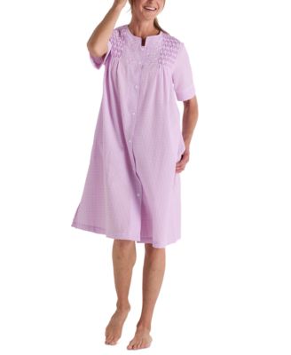 Miss Elaine - Women's Short-Sleeve Seersucker Robe