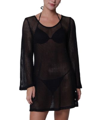 J Valdi - Women's Bell-Sleeve Cover-Up Tunic