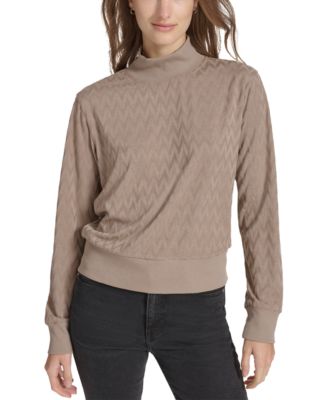 Marc New York - Women's Chevron Jacquard Turtleneck Top