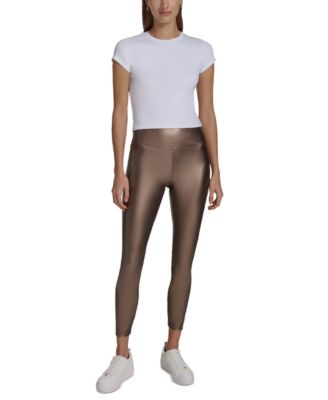 Marc New York - Women's Metallic Faux-Leather Leggings
