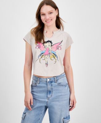 Freeze 24-7 - Juniors' Embellished Betty Boop Baby Tee