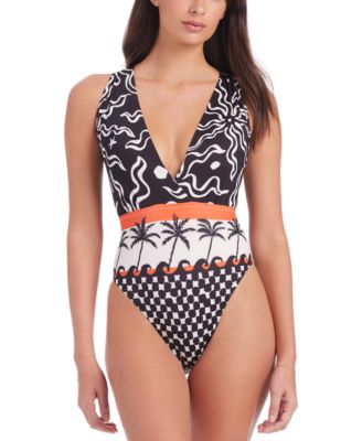 Sanctuary - Women's Beach Conversations Plunge Mio One-Piece Swimsuit