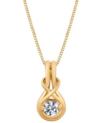 Sirena - Diamond Knot 18" Pendant Necklace (1/4 ct. t.w.) in 14k Yellow Gold