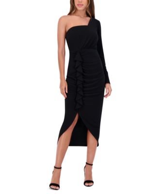Siena - Women's Ruffled One-Shoulder Midi Dress