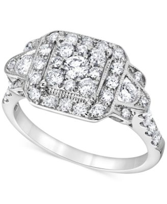 Macy's - Diamond Cluster Ring (1 ct. t.w.) in 14k White Gold