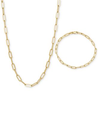 Giani Bernini - 2-Pc. Set Paperclip Link Necklace & Matching Bracelet