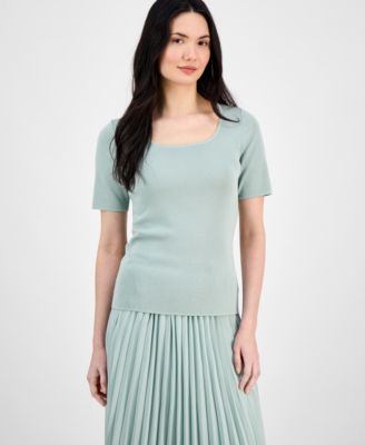 Anne Klein - Women's Short-Sleeve Sweater Top
