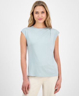 Anne Klein - Women's Pleated Cap-Sleeve Top