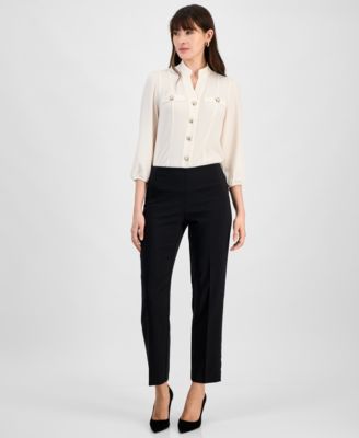 Anne Klein - Women's Pull-On Straight-Leg Ankle Pants