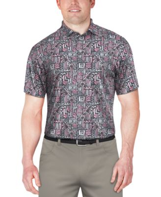 PGA TOUR - Men's Palm-Print Performance Golf Polo Shirt