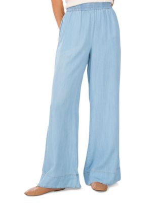 1.STATE - Women's Chambray Drawstring Wide-Leg Pants