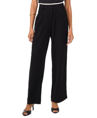 Vince Camuto - Women's Solid-Color Pleated Wide-Leg Pants