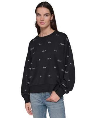 KARL LAGERFELD PARIS - Women's Mini Karl Script Pullover Sweatshirt