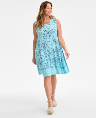 Style & Co - Plus Size Printed Sleeveless Flip-Flop Dress