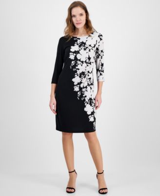 Connected - Women's Floral-Print Ruched Sheath Dress