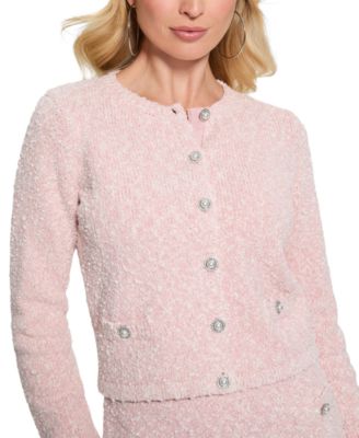 GUESS - Women's Dorothy Boucle Cropped Cardigan