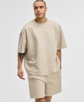Mode of One - Men's Oversized-Fit Pinstripe Sweatshirt
