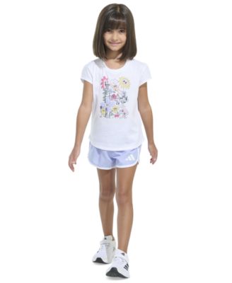 adidas - Toddler & Little Girls Cap-Sleeve T-Shirt & Woven Shorts, 2 Piece Set&nbsp;