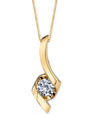 Sirena - Diamond Twist Pendant Necklace (1/4 ct. t.w.) in 14k Gold or White Gold