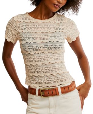Free People - Women's Angelina Lace T-Shirt