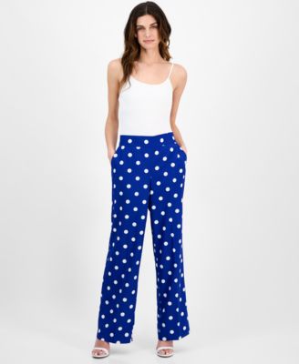 Anne Klein - Petite Pull-On High-Rise Wide-Leg Pants