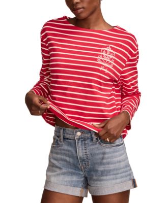 Lucky Brand - Women's Breton Striped Cotton Long-Sleeve T-Shirt