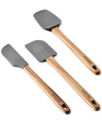Anolon - 3-Piece Silicone Teak Handled Spatula Set
