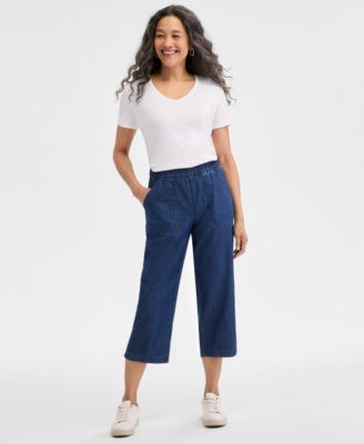 Style & Co - Women's Chambray Pull-On Capri Pants