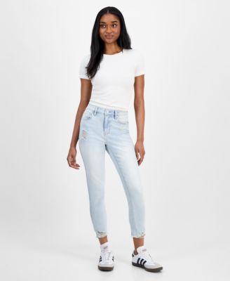 Indigo Rein - Juniors' Curvy Cropped Mid-Rise Jeans
