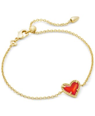 Kendra Scott - 14k Gold-Plated Red Illusion Heart Adjustable Link Bracelet